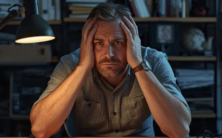 Stressed business owner